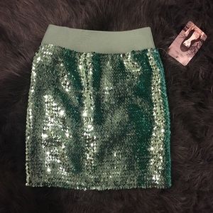 NWT light blue sequin spangle mini skirt
